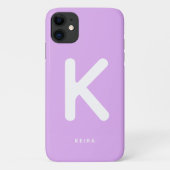 Étui de téléphone à monogramme violet lilac (Dos)