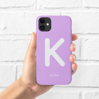 Étui de téléphone à monogramme violet lilac