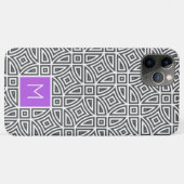 Étui de téléphone à motif abstrait avec monogramme (Dos (Horizontal))