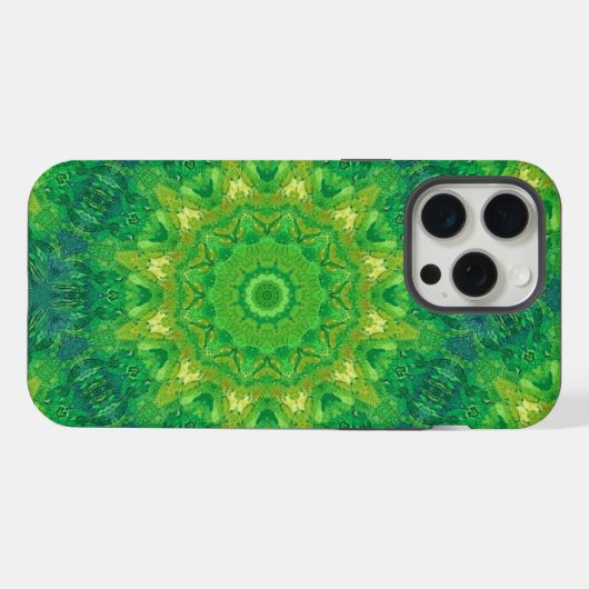 Étui de téléphone à motif circulaire vert (Verso Horizontal)