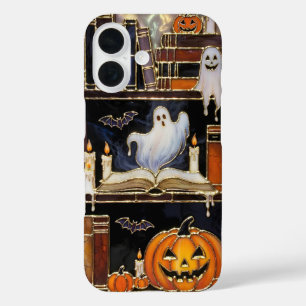 Étui de téléphone à motif de bibliothèque Hallowee