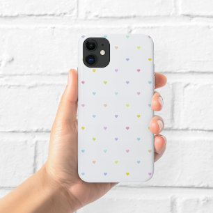 Étui de téléphone à motif de cœurs pastel mignons