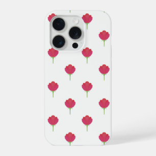Étui de téléphone à motif de fleur de tulipe rose