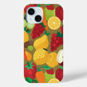 Étui de téléphone à motif de fruits et légumes col