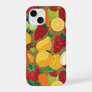 Étui de téléphone à motif de fruits et légumes col