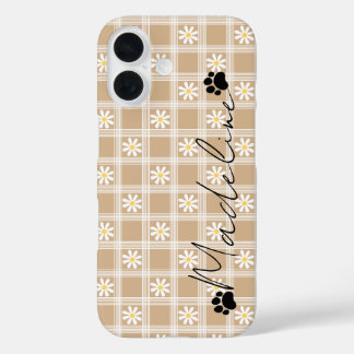 Étui de téléphone à motif floral marron personnali