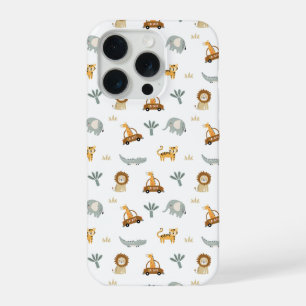 Étui de téléphone à motif jungle d'animaux de safa