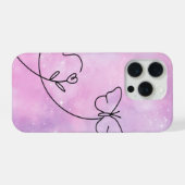 Étui de téléphone à motif papillon rose cœur esthé (Verso Horizontal)