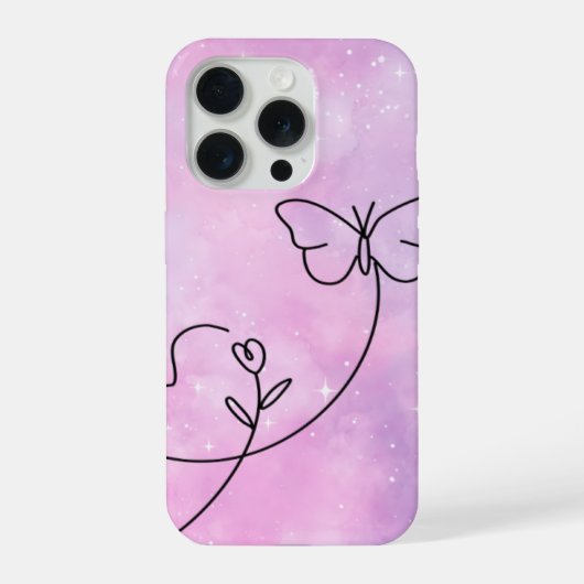 Étui de téléphone à motif papillon rose cœur esthé (Verso)