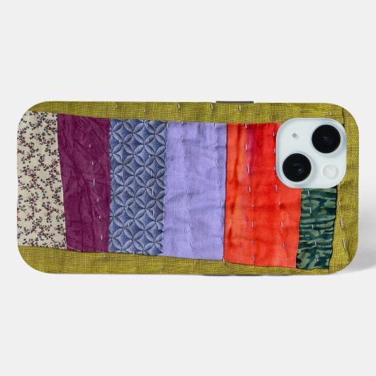 Étui de téléphone à motif patchwork moderne décalé (Verso (horizontal))
