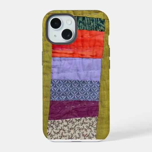 Étui de téléphone à motif patchwork moderne décalé (Verso)