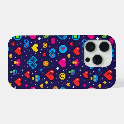 Étui de téléphone à motif pixel rétro 8 bits (Verso Horizontal)