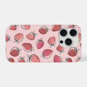 Étui de téléphone à motif rose fraise mignon (Verso Horizontal)