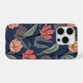 Étui de téléphone à motif tulipe florale foncée (Verso Horizontal)