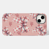 Étui de téléphone à nœud coquette rose personnalis (Verso (horizontal))