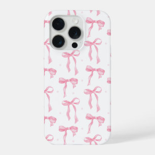 Étui de téléphone à nœud rose – Motif chic noir et