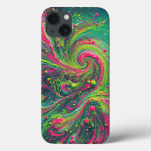Étui de téléphone à peinture néon moderne en spira