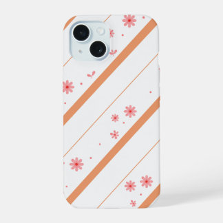 Étui de téléphone à rayures diagonales florales ro