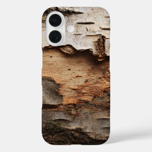Étui de téléphone à texture d'écorce de bouleau pe