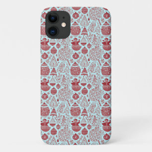 Étui de téléphone à thème de Noël rouge et blanc