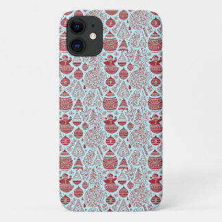 Étui de téléphone à thème de Noël rouge et blanc