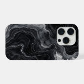 Étui de téléphone à tourbillon de marbre noir (Verso Horizontal)