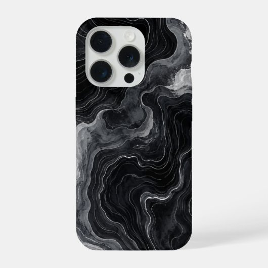 Étui de téléphone à tourbillon de marbre noir (Verso)