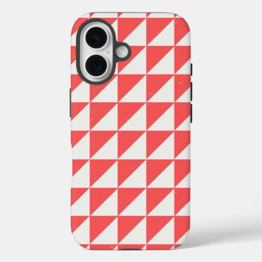 Étui de téléphone à triangles rouges et blanc cass (Verso)