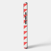 Étui de téléphone à triangles rouges et blanc cass (Verso / Gauche)