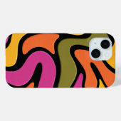 Étui de téléphone à vague de couleur abstraite. (Verso (horizontal))