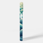 Étui de téléphone à vagues dégradées bleu sarcelle (Verso / Droite)