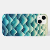 Étui de téléphone à vagues dégradées bleu sarcelle (Verso (horizontal))