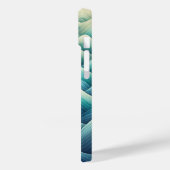 Étui de téléphone à vagues dégradées bleu sarcelle (Verso / Gauche)