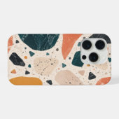 Étui de téléphone abstrait en terrazzo moderne (Verso Horizontal)