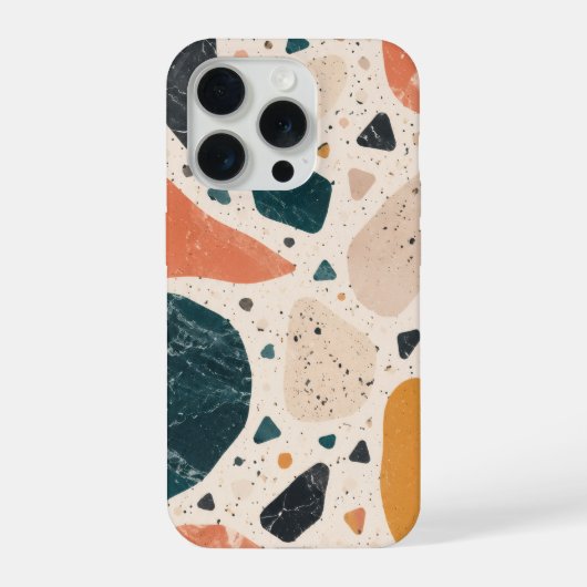 Étui de téléphone abstrait en terrazzo moderne (Verso)