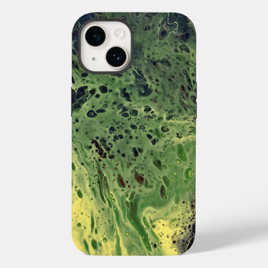 Étui de téléphone abstrait jaune vert gras 3 Fade (Verso)