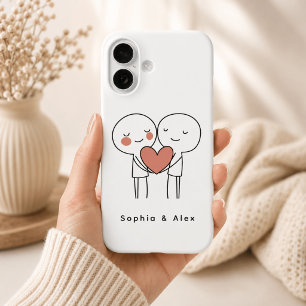 Étui de téléphone assorti pour couple personnalisé