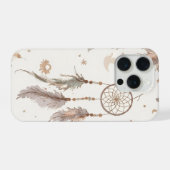 Étui de téléphone attrape-rêves boho plumes éthéré (Verso Horizontal)