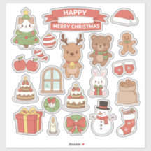 Étui de téléphone autocollant Noël Kawaii | Ca