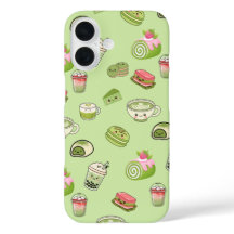 Étui de téléphone avec de mignons desserts Matcha