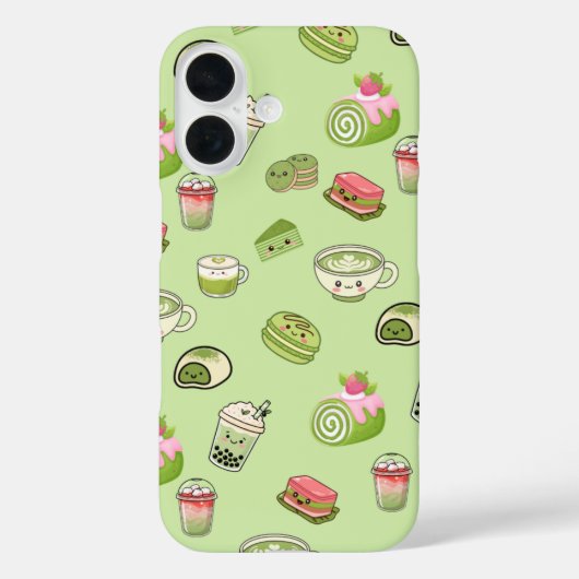 Étui de téléphone avec de mignons desserts Matcha (Verso)