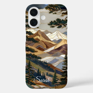 Étui de téléphone avec paysage de montagne personn