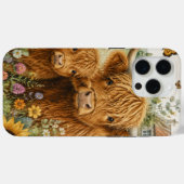 Étui de téléphone avec vaches des Highlands mignon (Verso (horizontal))