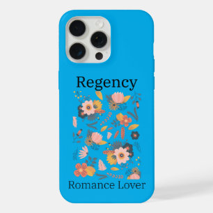 Étui de téléphone bleu avec fleurs roses et pêche