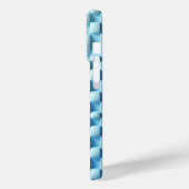 Étui de téléphone bleu et crème ondulé 3D moderne  (Verso / Gauche)