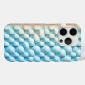Étui de téléphone bleu et crème ondulé 3D moderne  (Verso (horizontal))