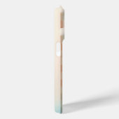 Étui de téléphone bleu et crème ondulé 3D moderne  (Verso / Droite)