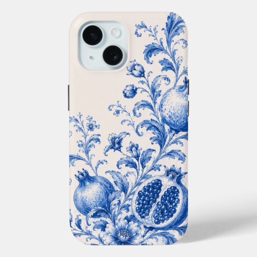 Étui de téléphone botanique Grenade Bleue (Verso)