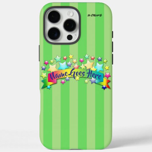 Étui de téléphone cellulaire à rayure verte HAMbW (Verso)