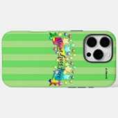 Étui de téléphone cellulaire à rayure verte HAMbW (Verso (horizontal))
